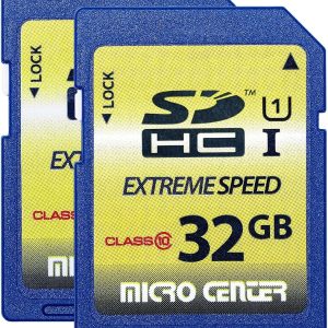 INLAND 32GB Class 10 SDHC Flash Memory Card Standard Full Size SD Card USH-I U1 Trail Camera by Micro Center (2 Pack)